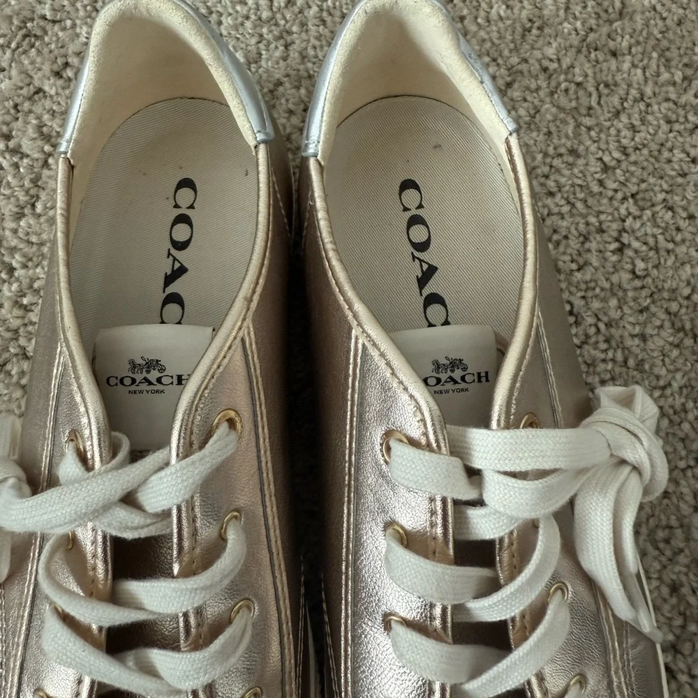 Coach Metallic Leather Sneakers